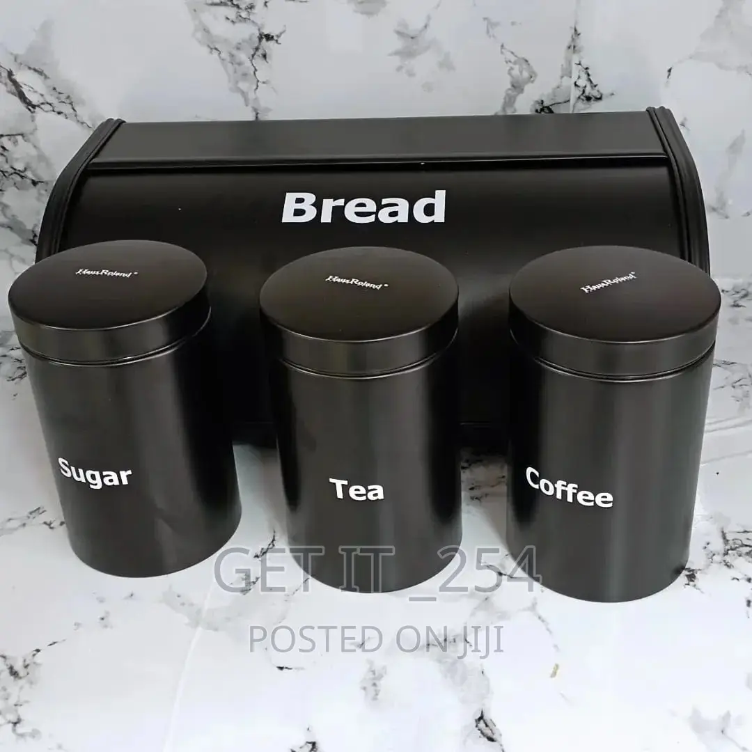 *Bread Storage Bin With 3pcs Canisters