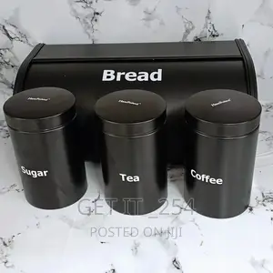 *Bread Storage Bin With 3pcs Canisters