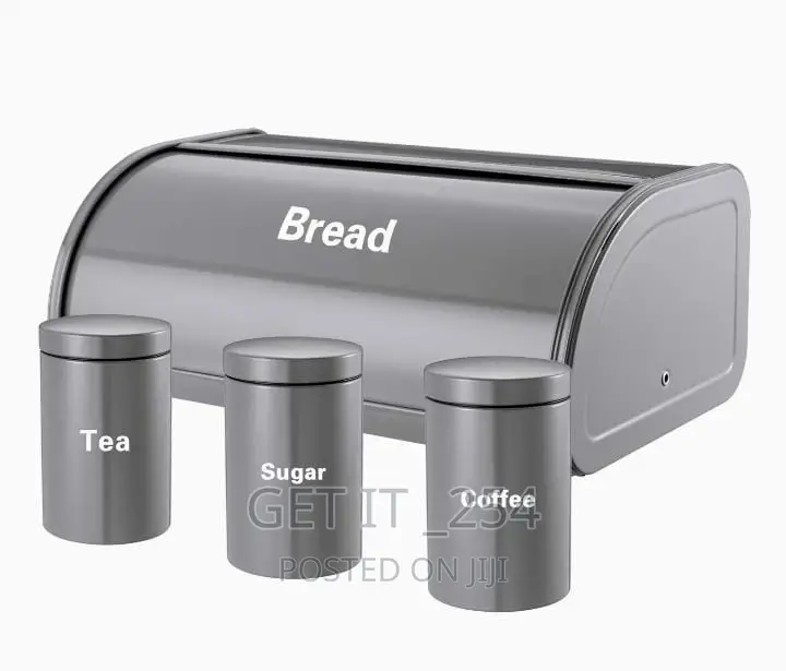 *Bread Storage Bin With 3pcs Canisters