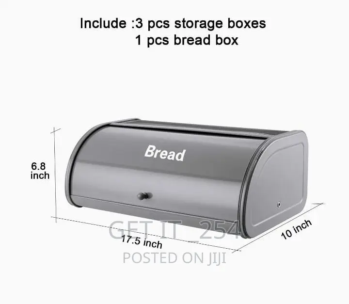 *Bread Storage Bin With 3pcs Canisters