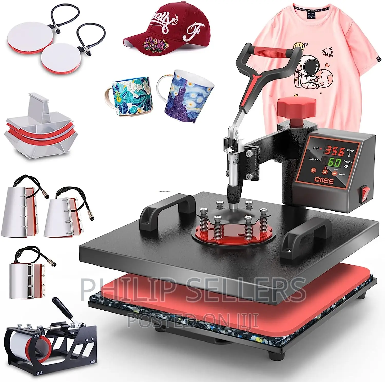 Heat Press Machine 8 in 1 Combo Heat Press 12 X 15 Inch