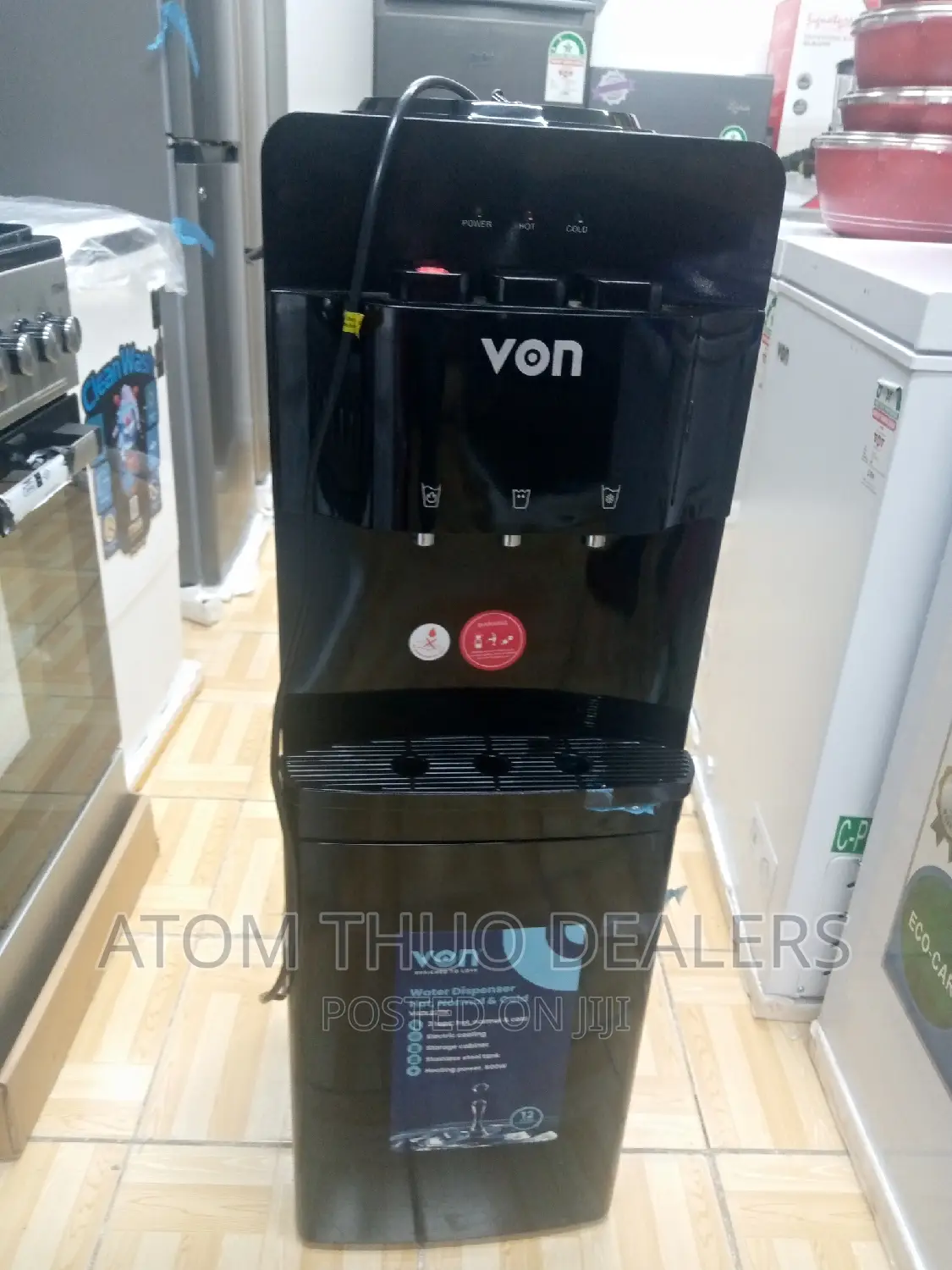 Black Hot Normal and Cold Von Water Dispenser 