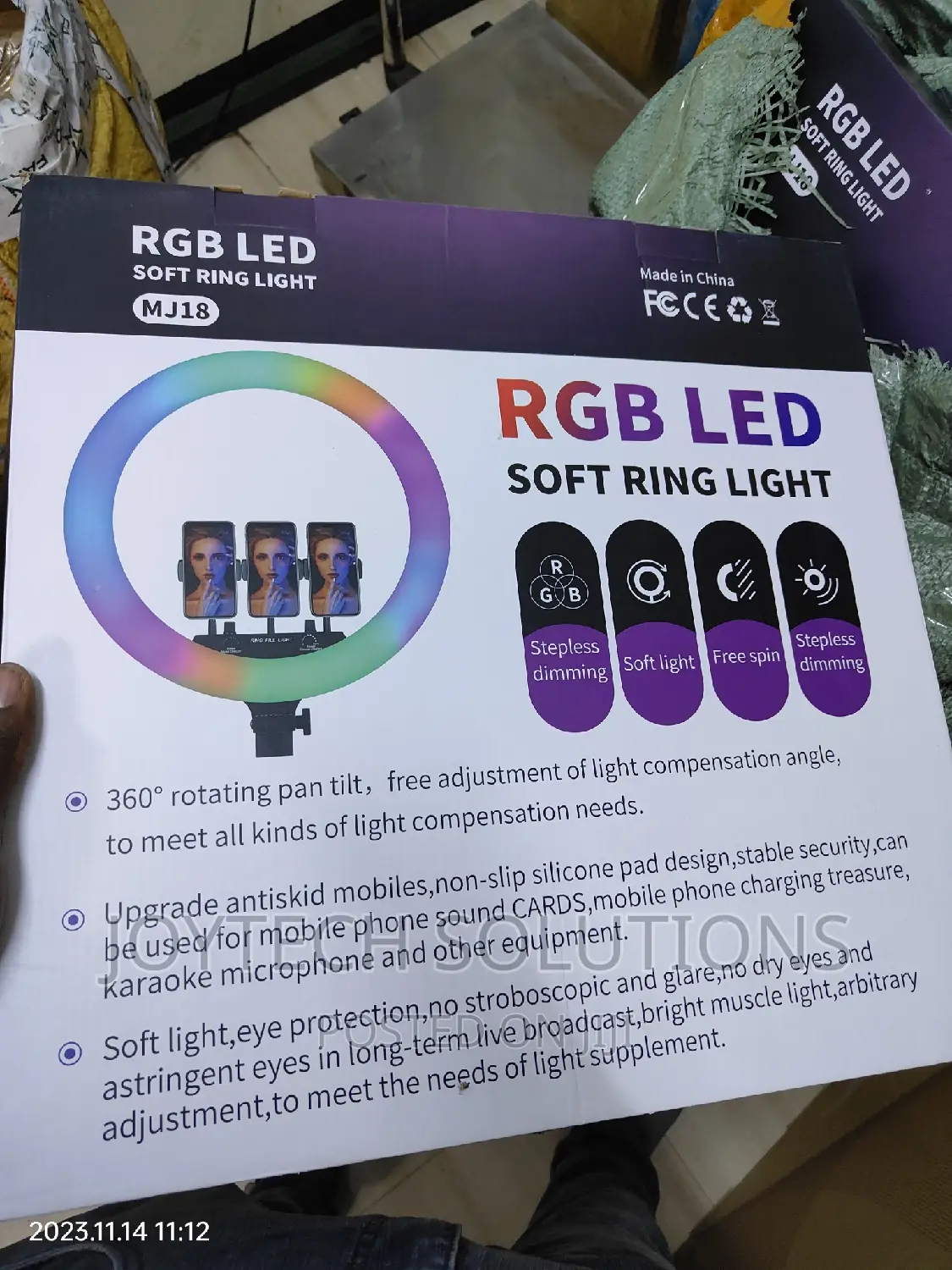 18 Inches Ringlight With Stand and Three Phone Holders