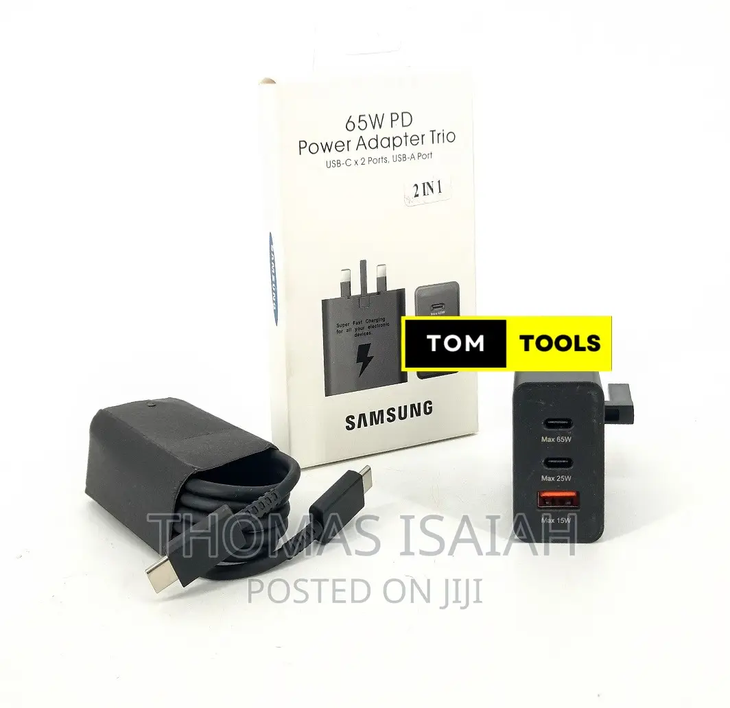 Original Samsung 65W Power Adapter Trio Super Fast Charger W