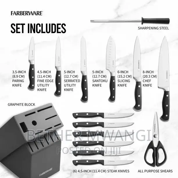 15-Piece Forged Triple Riveted Knife Block Set.