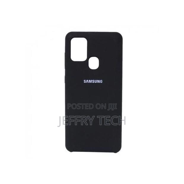 Samsung Galaxy A21S Silicon Case -Black + Free Screen Guard - main view