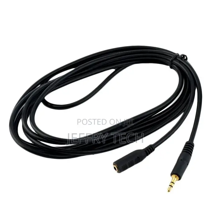 Black 3mtr 3.5mm Male to Female Stereo Audio MP3 Headphone