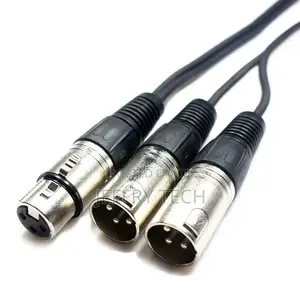 Or 3FT Super Long XLR Pin 1 FEMALE to Dual 2 MALE Y SPLITTER