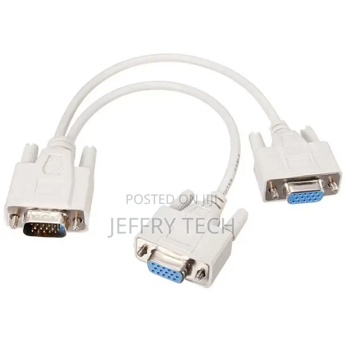 VGA SVGA HDB15 Male to 2 Female Splitter Cable