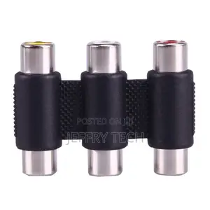 Female to Female AV 3 Audio Video Coupler Adapter