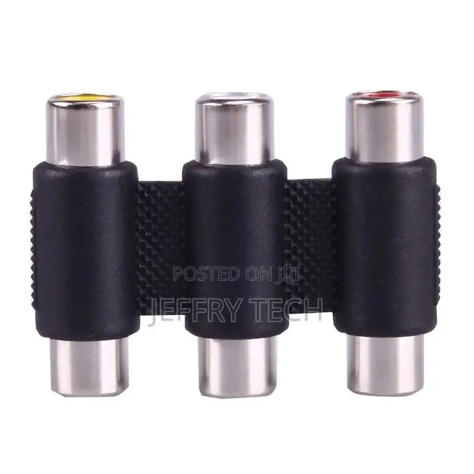 Female to Female AV 3 Audio Video Coupler Adapter
