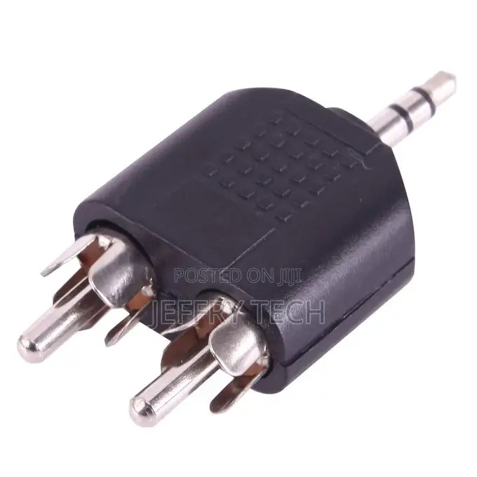 2 Male to 3.5mm Male Jack Audio Y Adapter