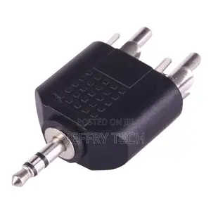 2 Male to 3.5mm Male Jack Audio Y Adapter
