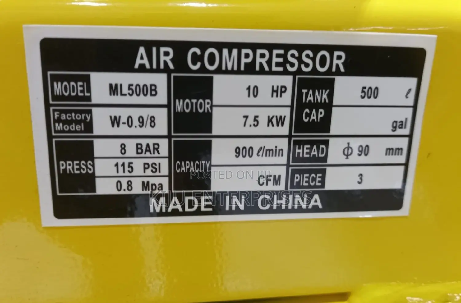 Air Compressor 500litres