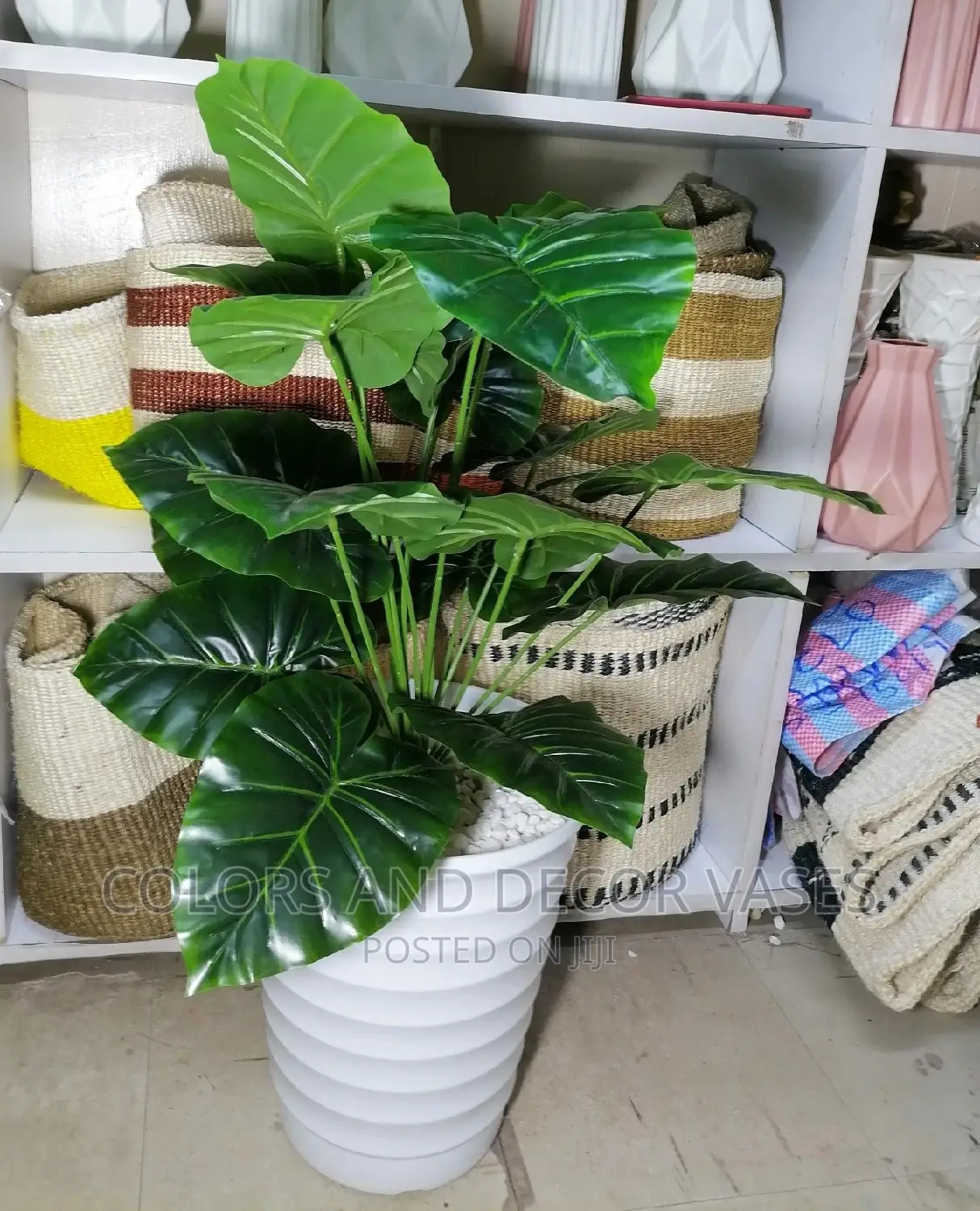 Plant Artificial With Vase and Stones Offer
