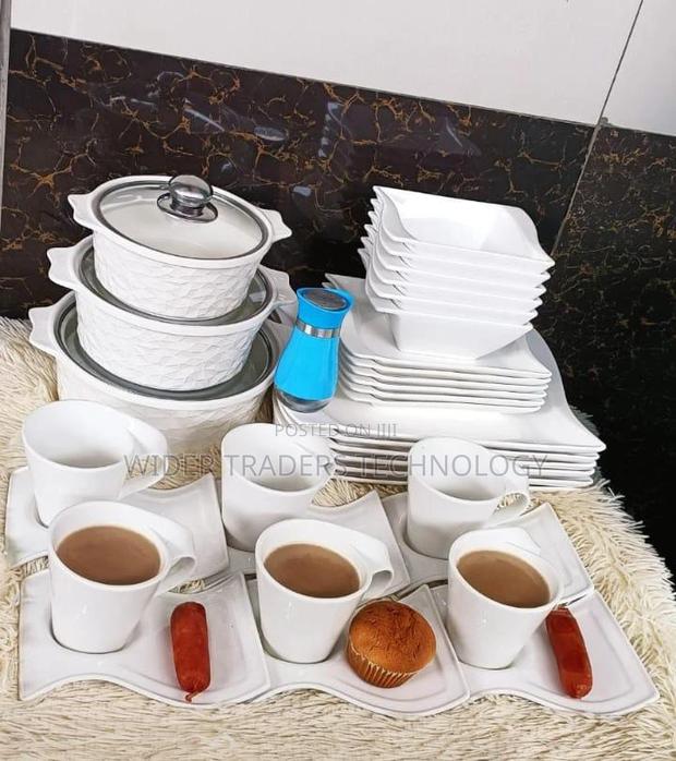34pcs Elegance White Dinner Set Contains: 6 Cups, - main view