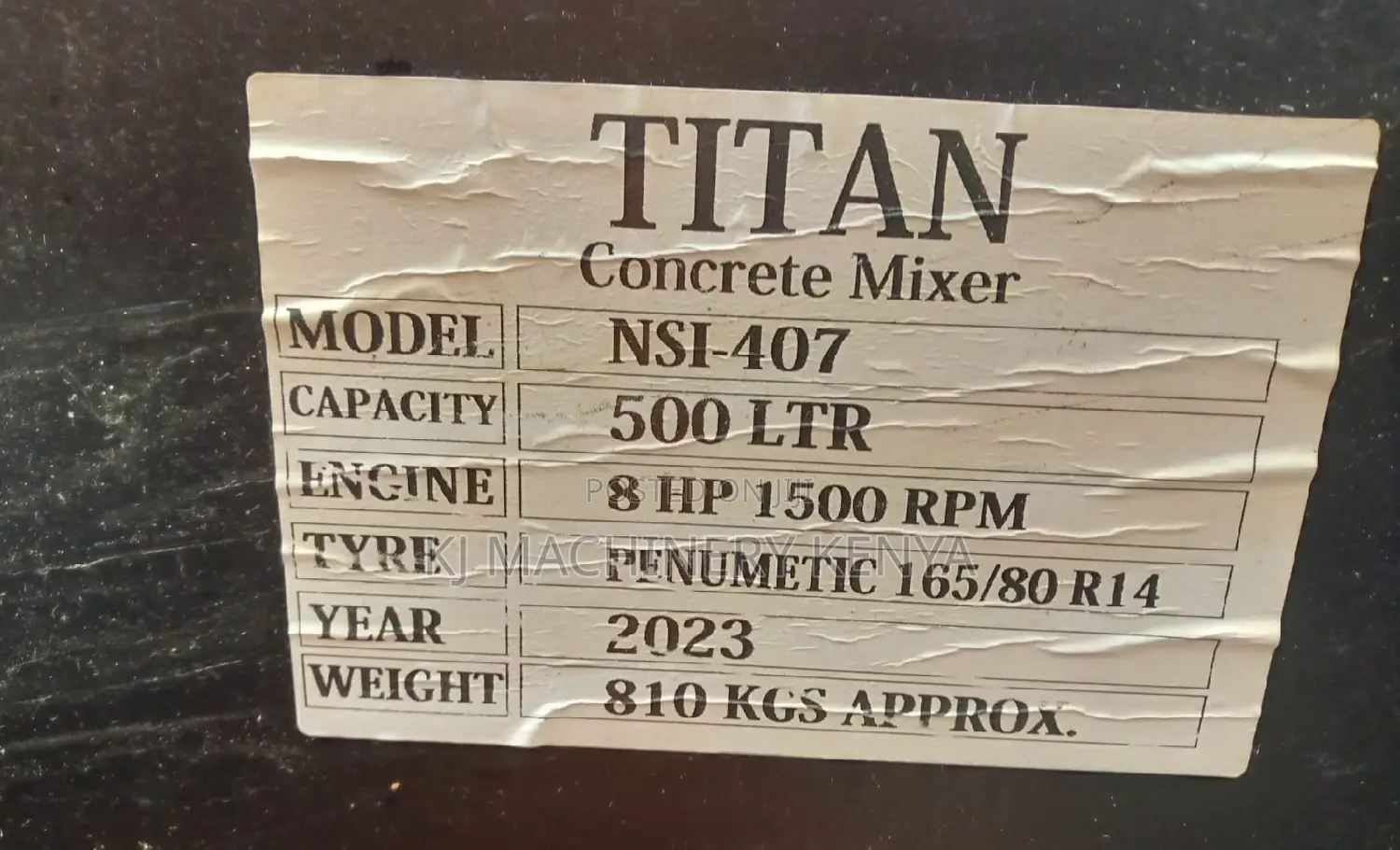 Titan Concrete -Mixer Machine Available