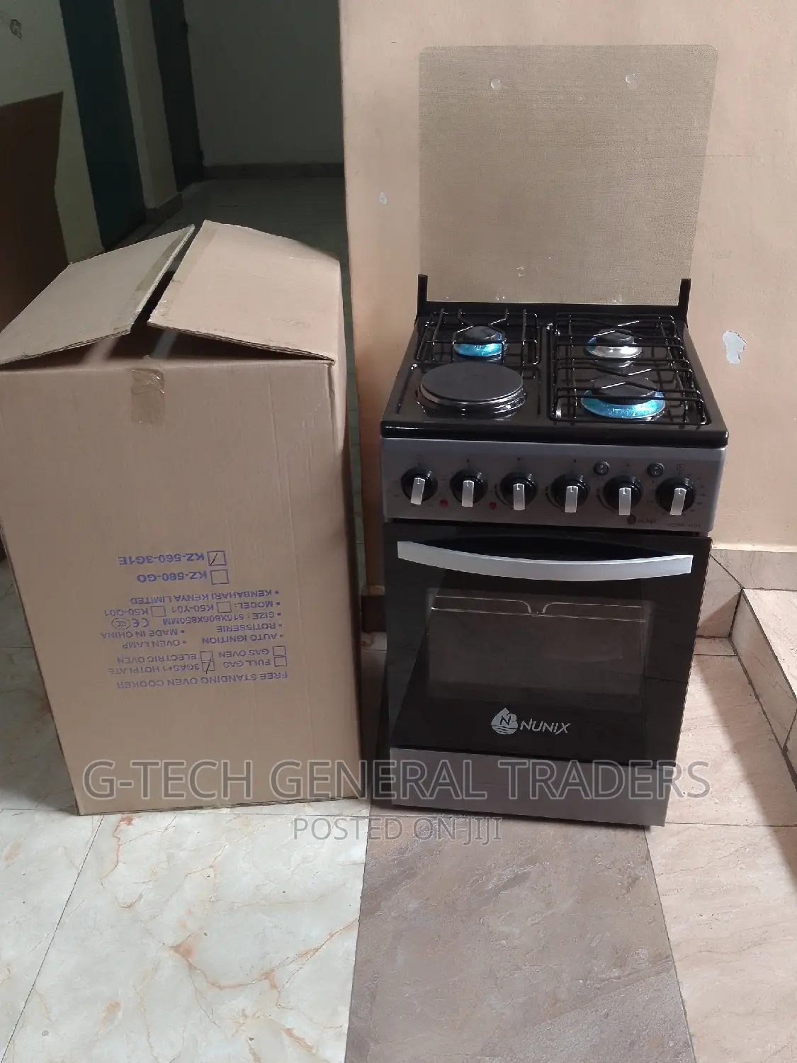 Nunix Silver 50*55 3gas 1electric Oven Cooker
