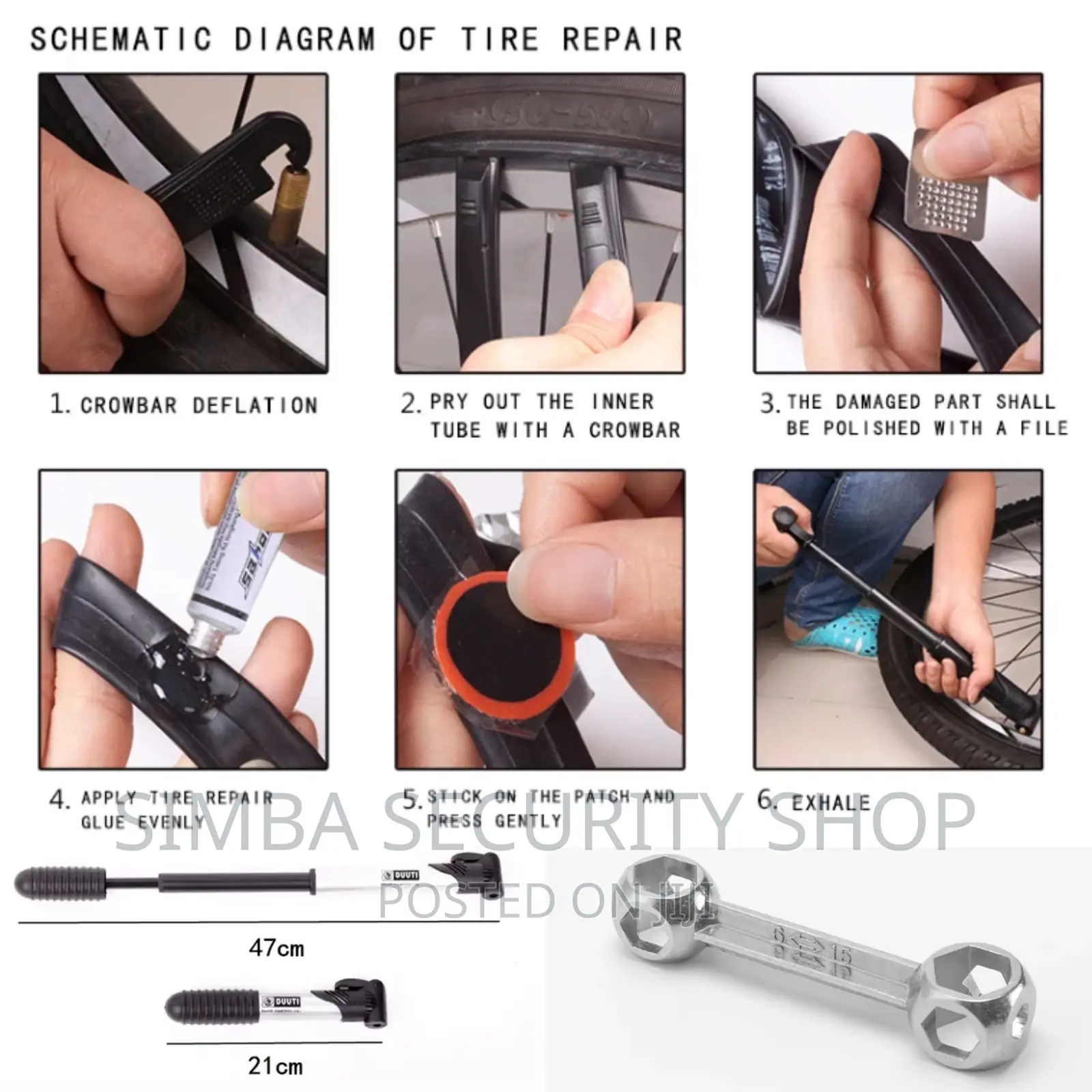 Bicycle Tire Repair Tool Kit Set Bike Saddle Bag Multitool