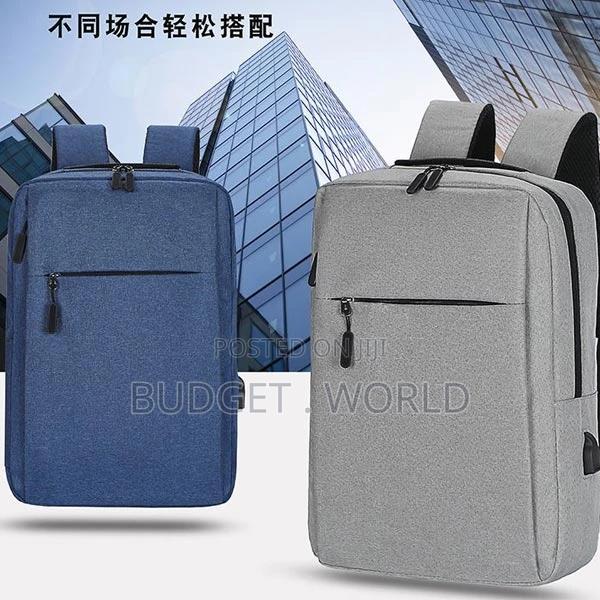 1pc Navy Blue/Gray Laptop Backpack Good Quality