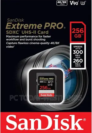 Sandisk 256GB Extreme PRO UHS-II Memory Card, 300mb/S V90