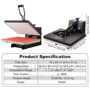 Black Heat Press Machine Digital Clamshell