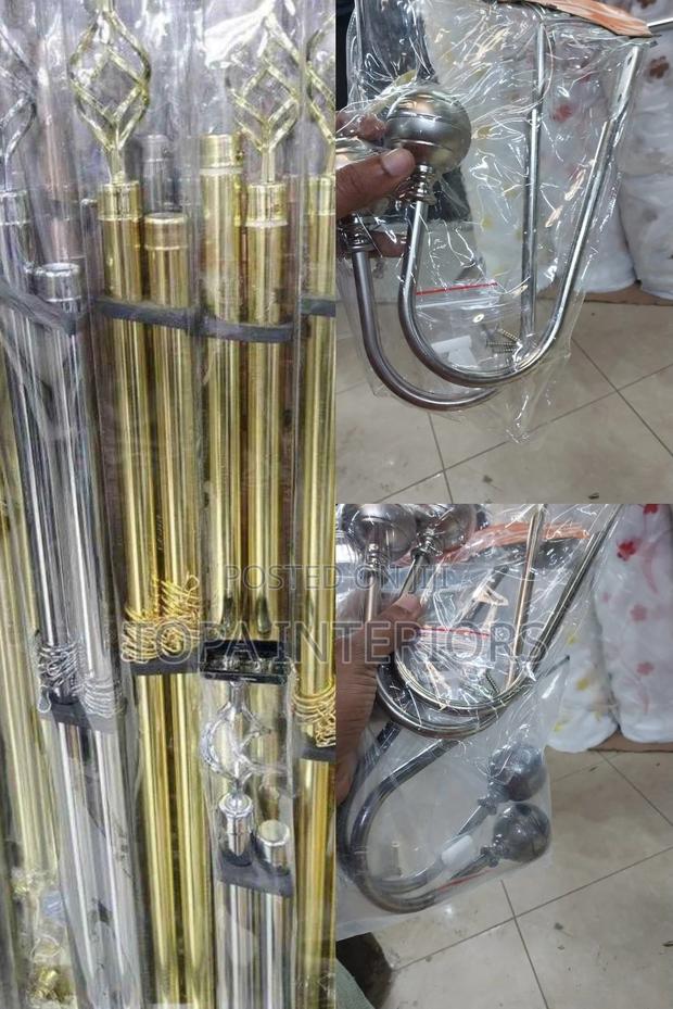 Complete Set Two Metres Single Adjustable Door Curtain Rods
