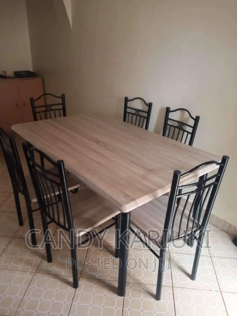 Modern Wooden 6 Seater Dining Table Set