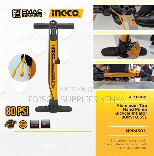 Ingco Hand Pump Tyre Pump Bicycle Pump Bike Pump 80PSI