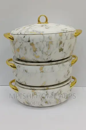 3pcs Nordic Insulated Hotpots Marble Effects