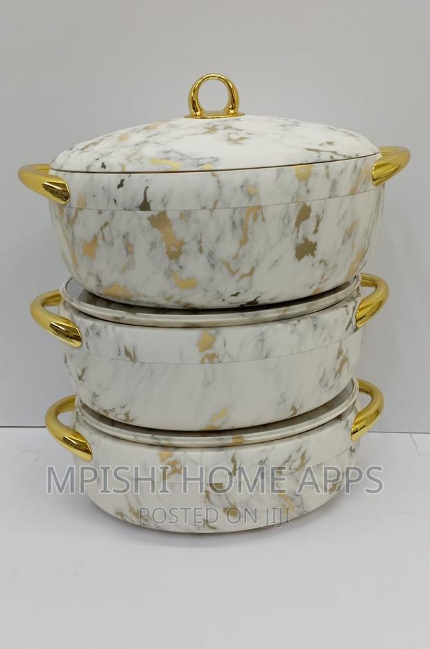 3pcs Nordic Insulated Hotpots Marble Effects