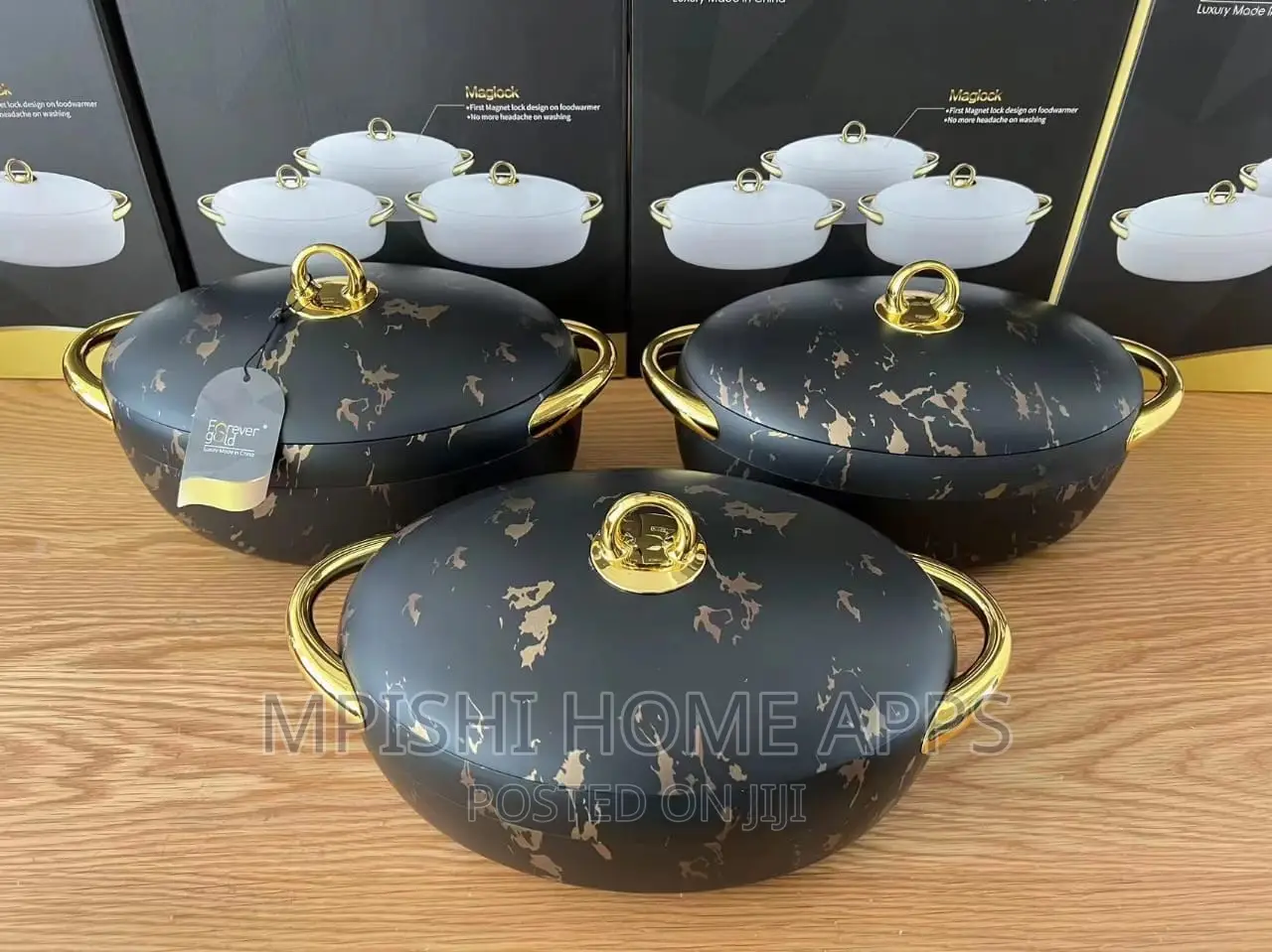3pcs Nordic Insulated Hotpots Marble Effects