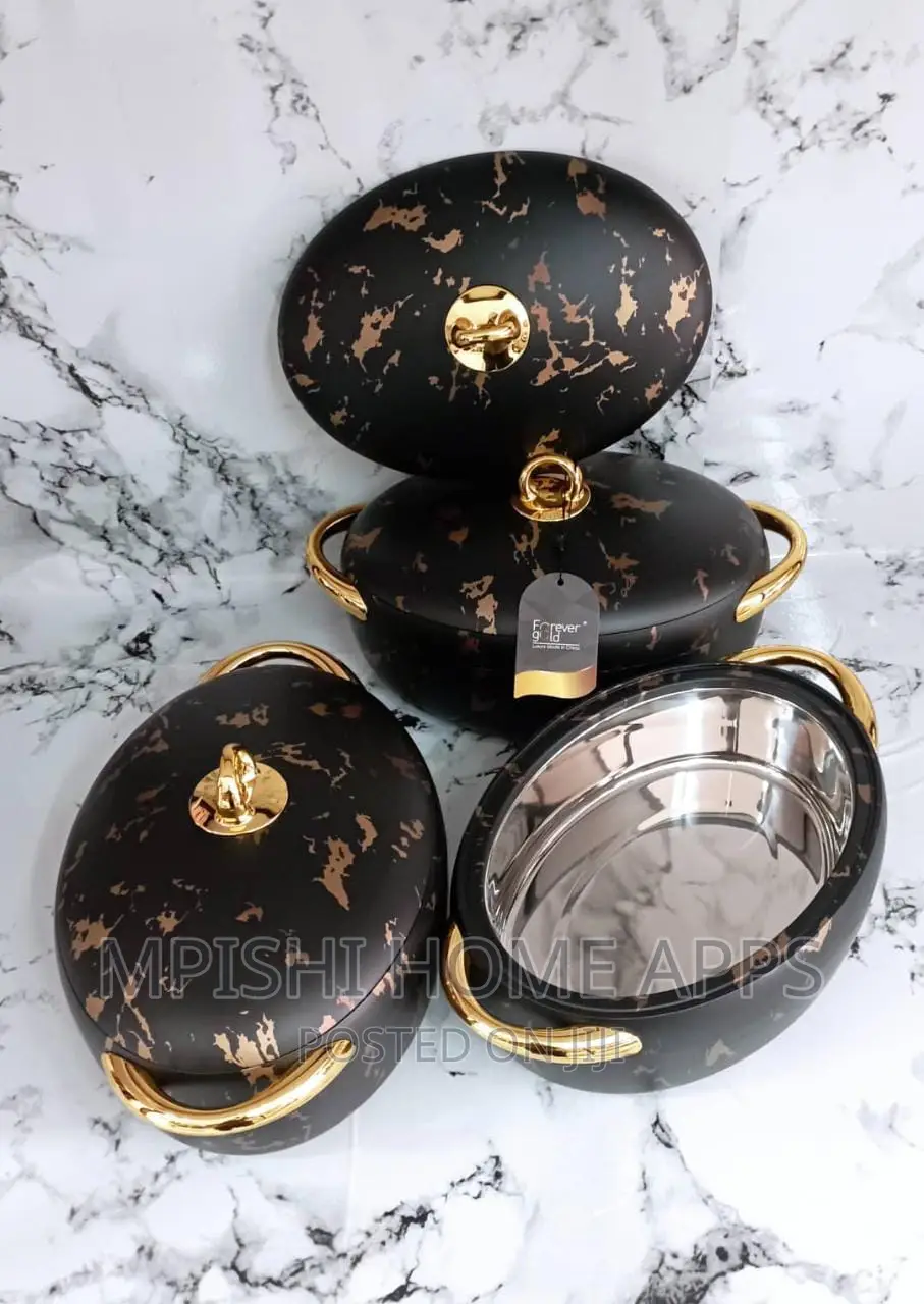 3pcs Nordic Insulated Hotpots Marble Effects