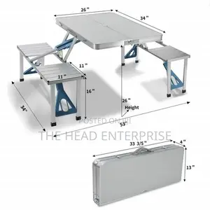 Camping Table (4 Seats and Foldable) With Umbrella