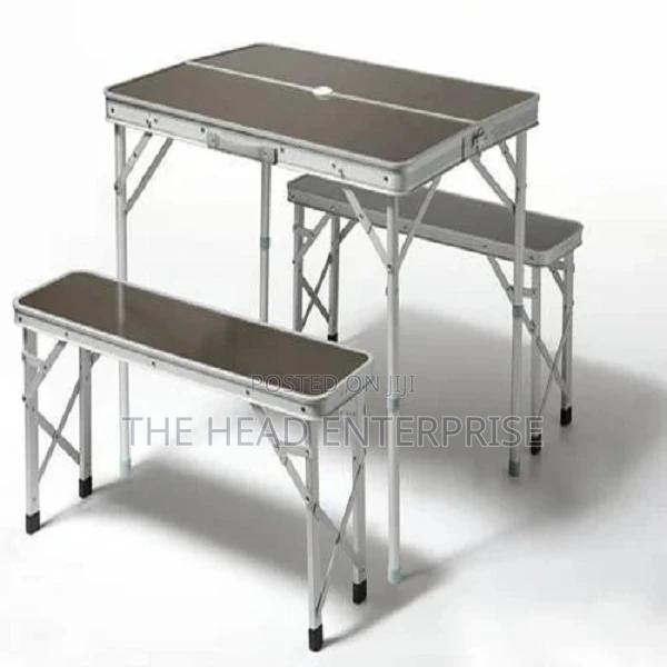 Camping Table Installed With 4 Seats - main view