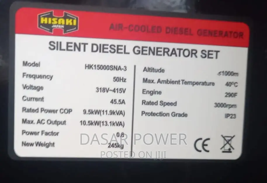 Hisaki 13kva Power Generator