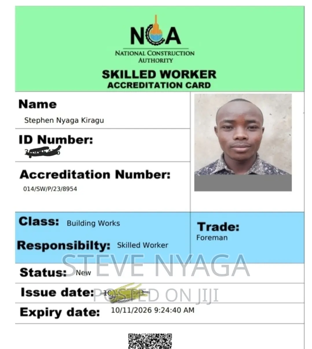 Construction Skilled Trade CV