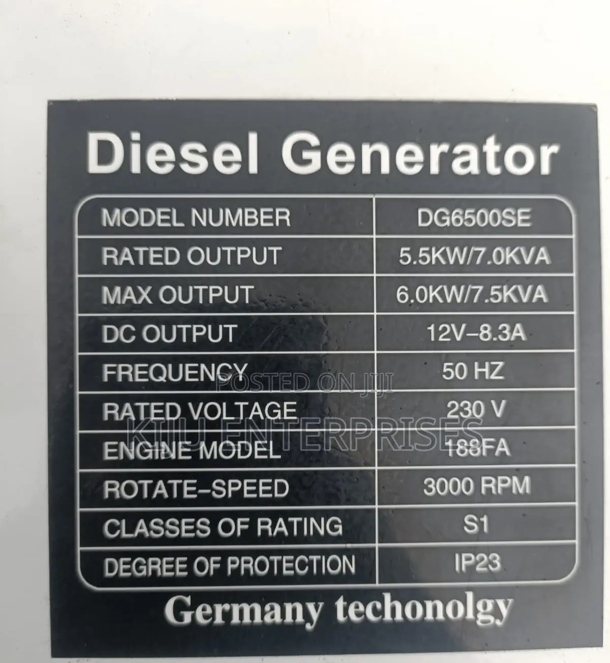 Girasol 7kva Diesel Generator Available