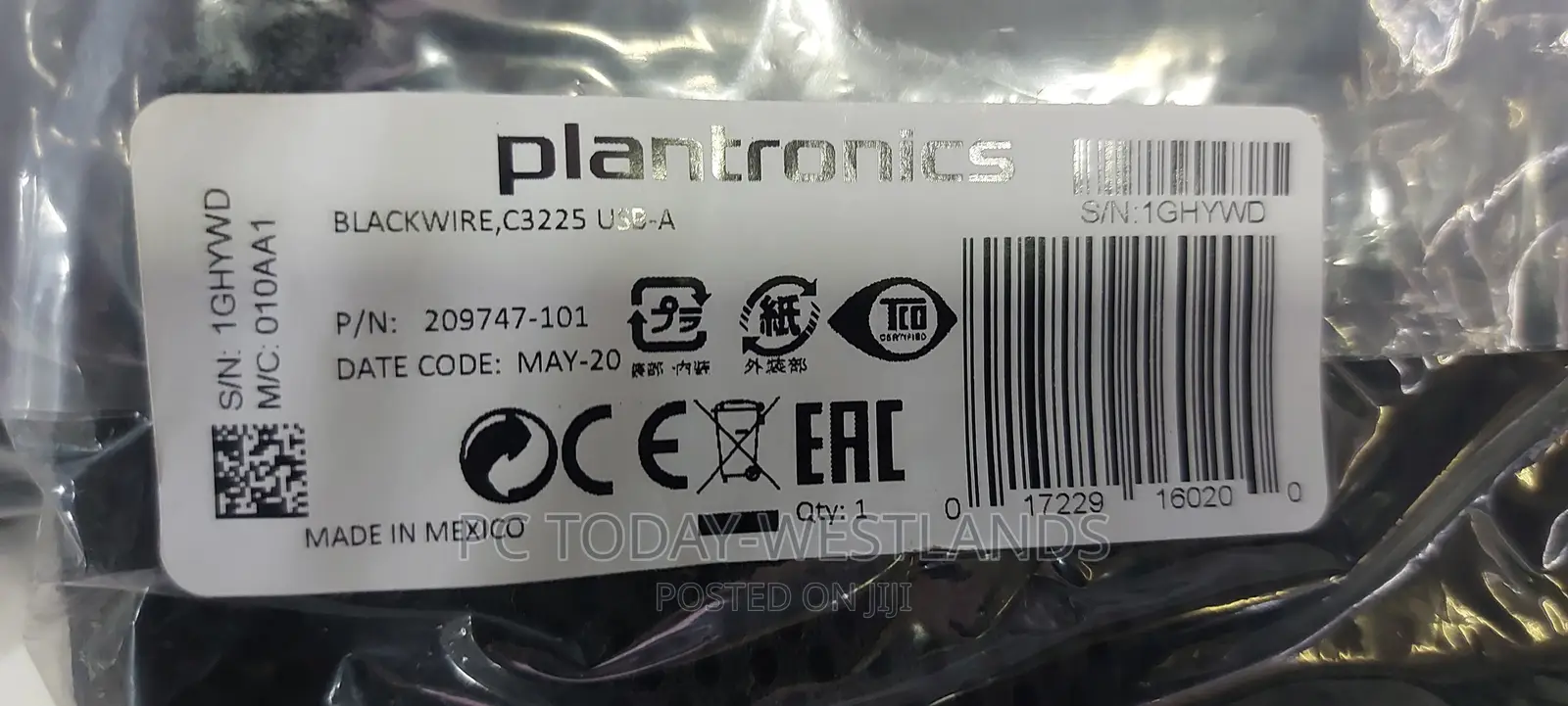 Plantronics 209747-22 Blackwire C3225 Headset