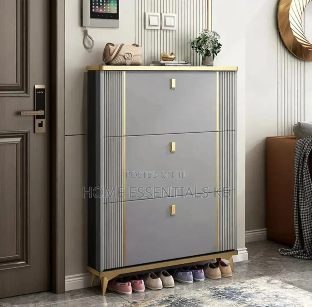Flip Bucket Shoe Rack Grey White