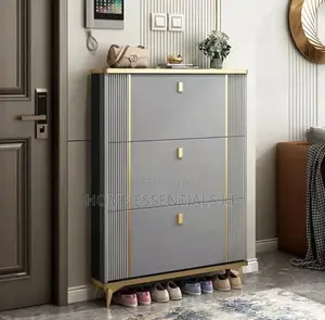 Flip Bucket Shoe Rack Grey White