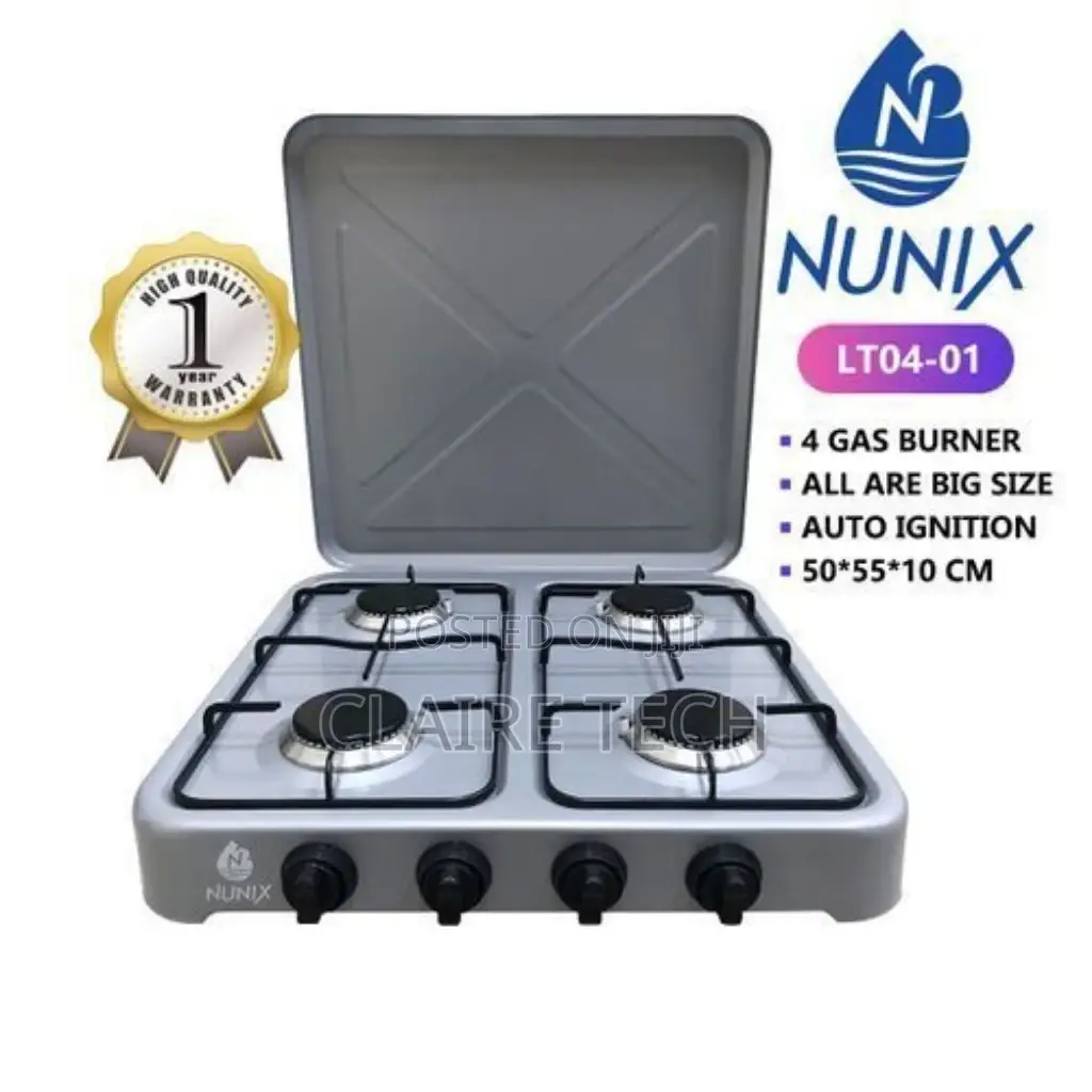 Nunix 4 Gas Burner Table Top Cooker(AUTO IGNITION)