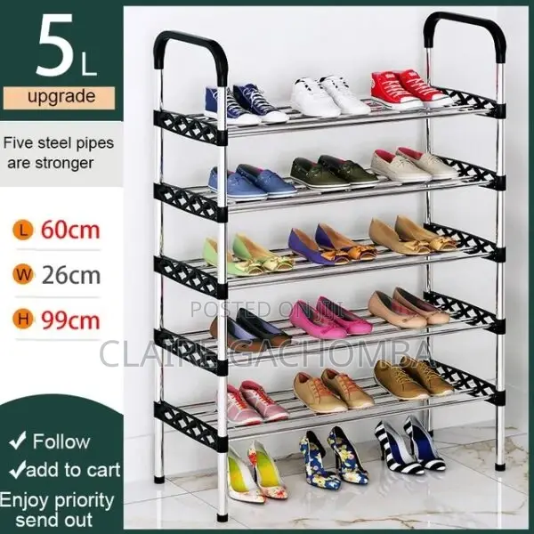 5 Layer Metallic Shoe Rack