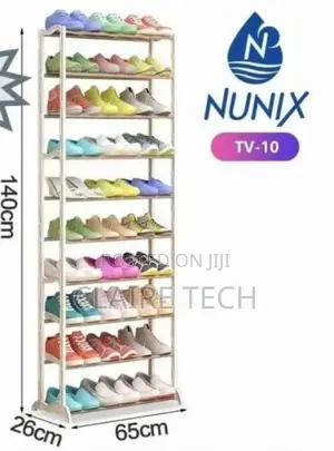 10 Layer Metallic Shoe Rack