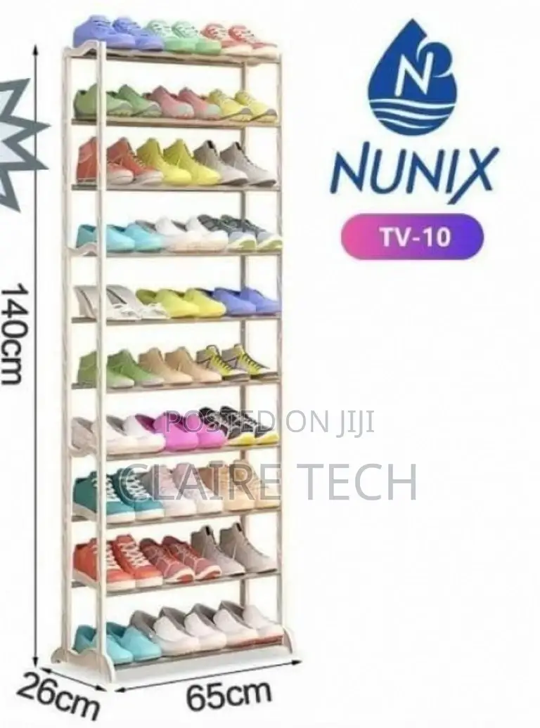 10 Layer Metallic Shoe Rack