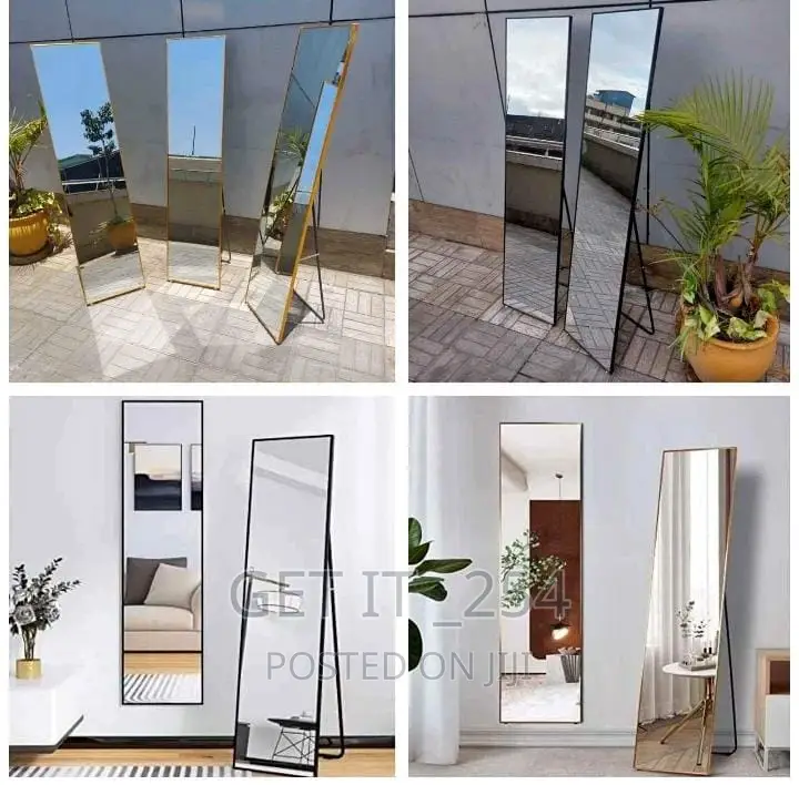 Slim Skinny Alloy Frame Full Length Dressing Mirror 160*40cm