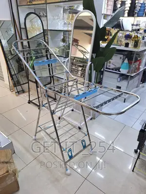 Movable Foldable/Portable Laundry Drying Rack Has Wheels