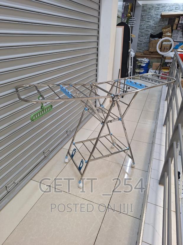 Movable Foldable/Portable Laundry Drying Rack Has Wheels - thumbnail 2