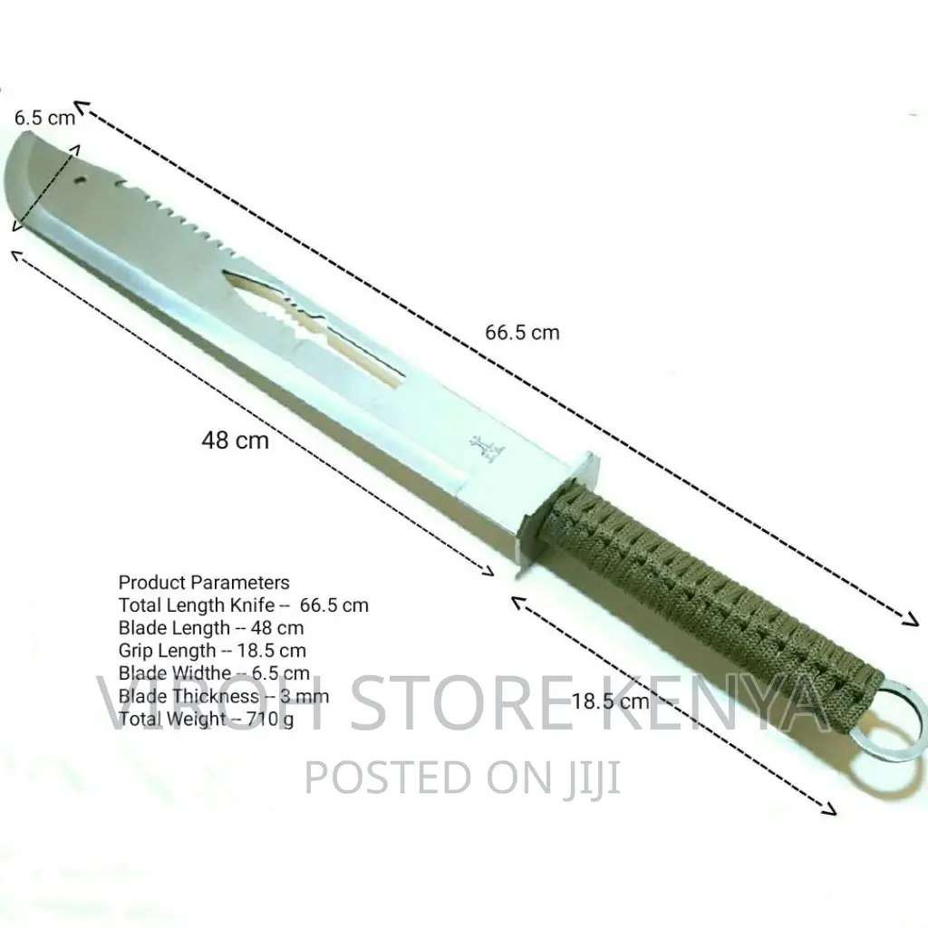 Shealthed Machete Long Panga Sword With Throwing Knife