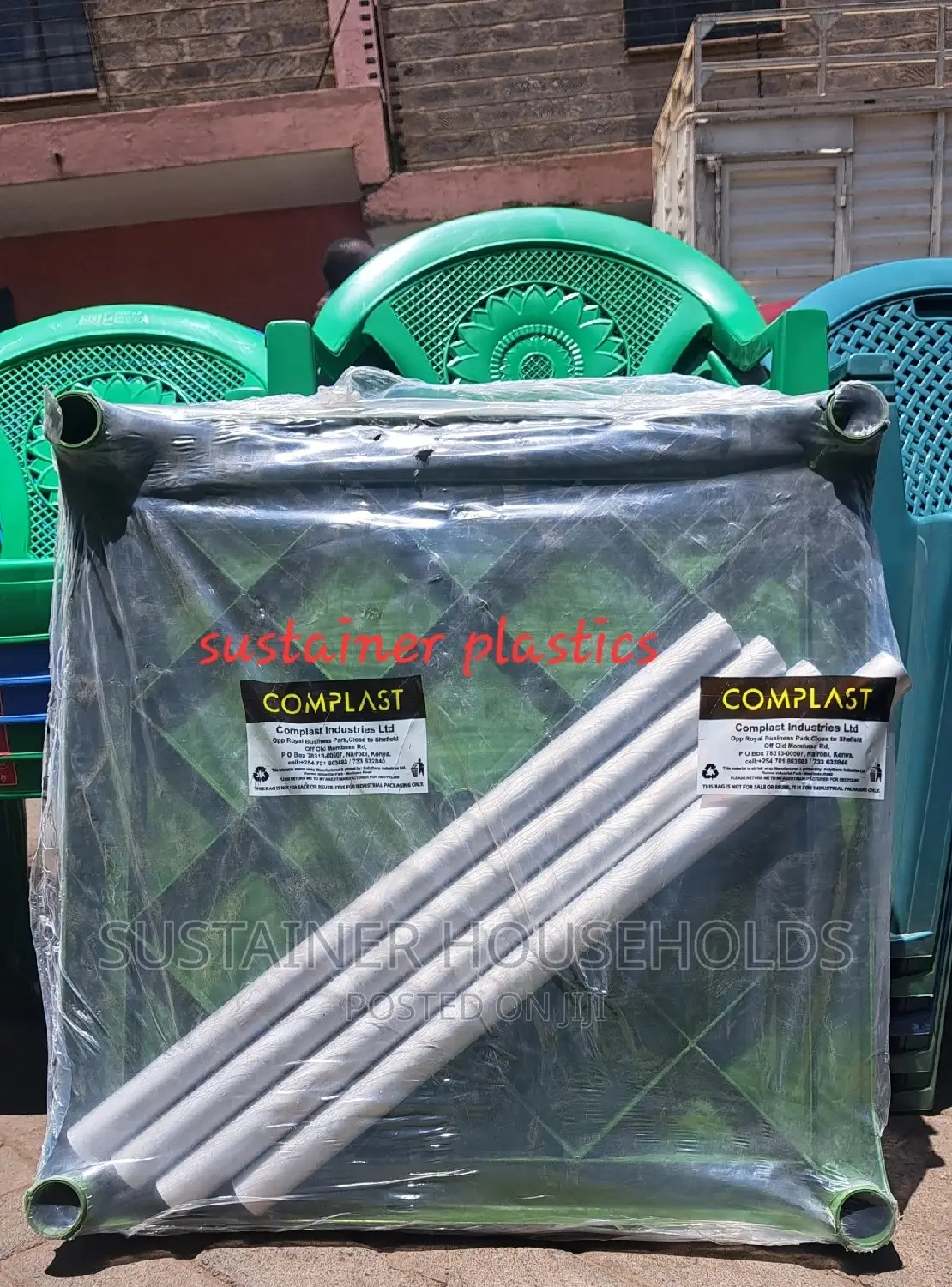 Square Plastic Table With Metal Tubing Legs
